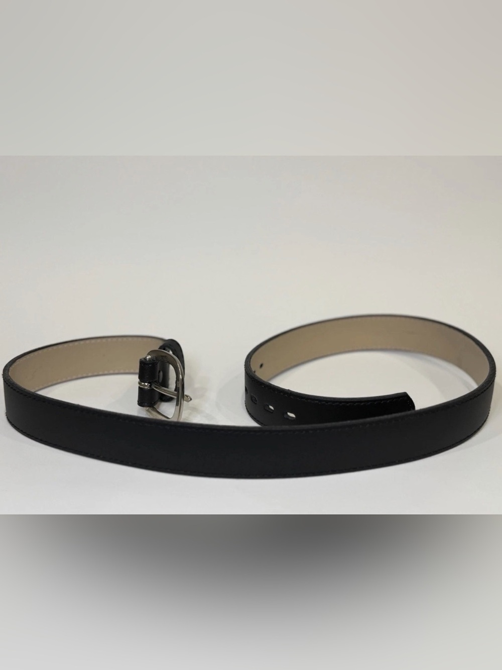 Men's Black Dress Belt Size 36 Silver Buckle Adjustable Classic Style - Picture 8 of 12